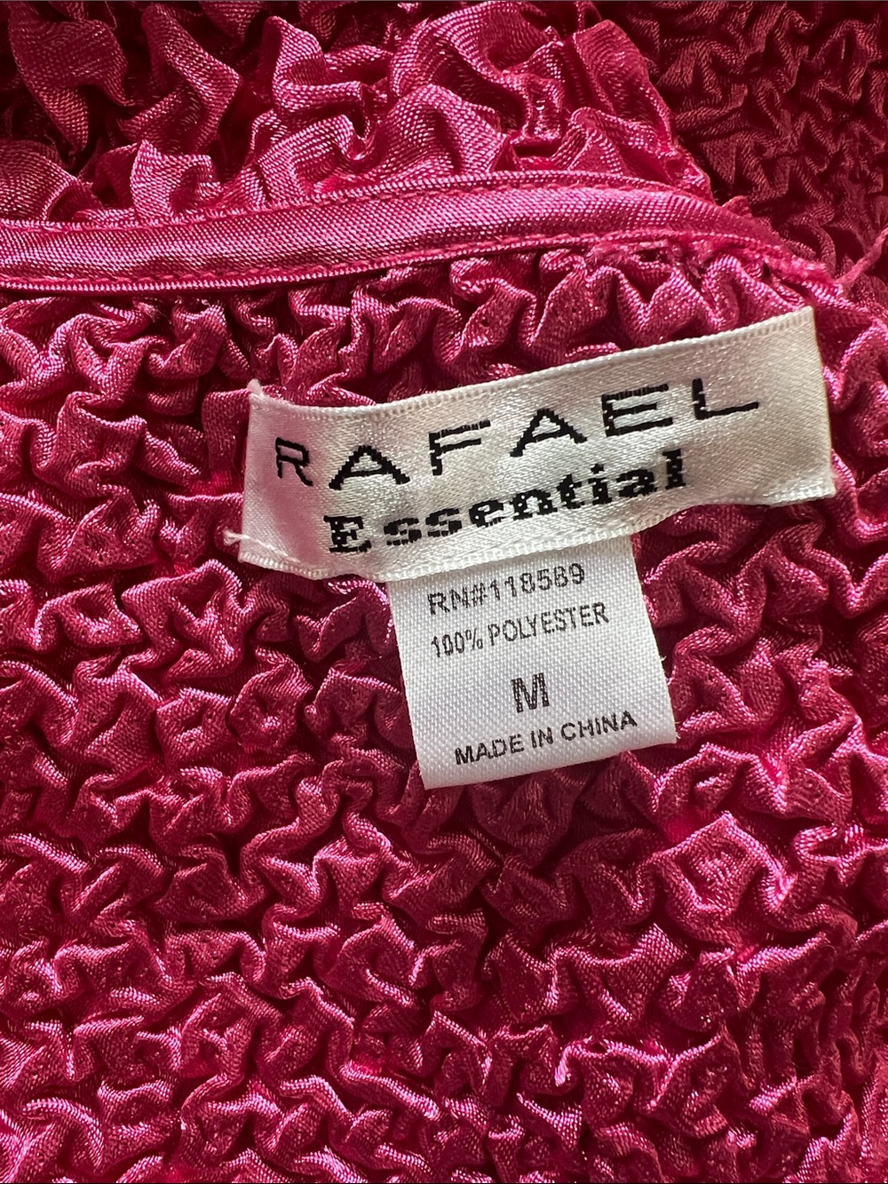 Rafael Essential Textured Hot Pink Button-Front Women's Top - Picture 2 of 7